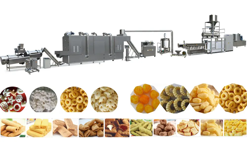 Extruded food processing line