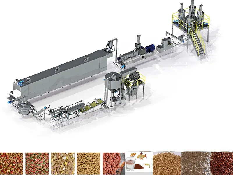 floating fish feed processing line