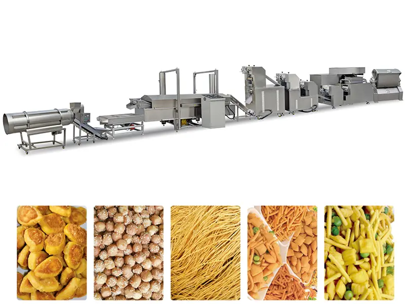 frying snacks processing line