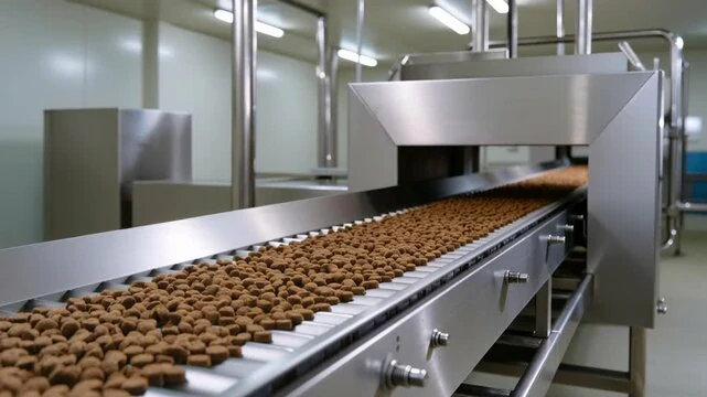 Core functional roles of major pet food production line components